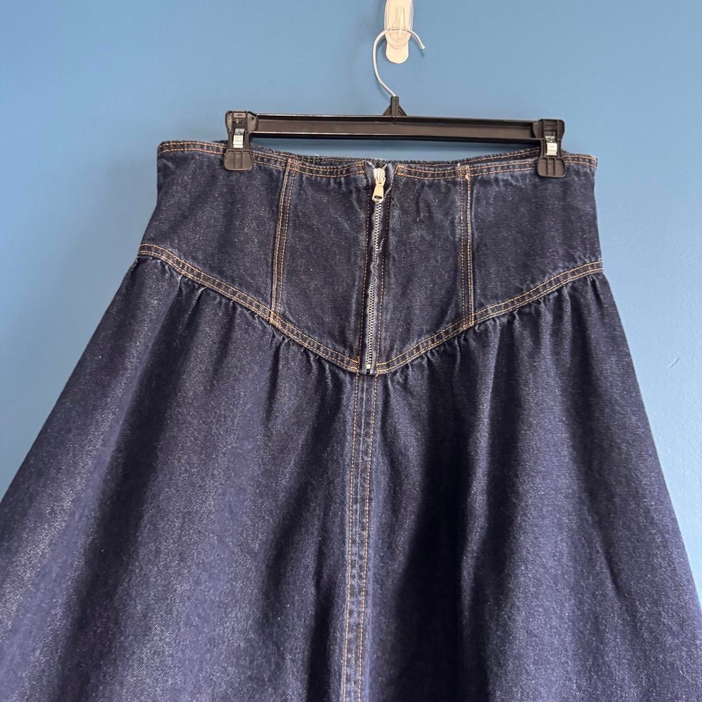 Pilcro‎ Denim Lace Up Midi Skirt Women's Size 10 Corset Pirate Renaissance Boho - Picture 6 of 8